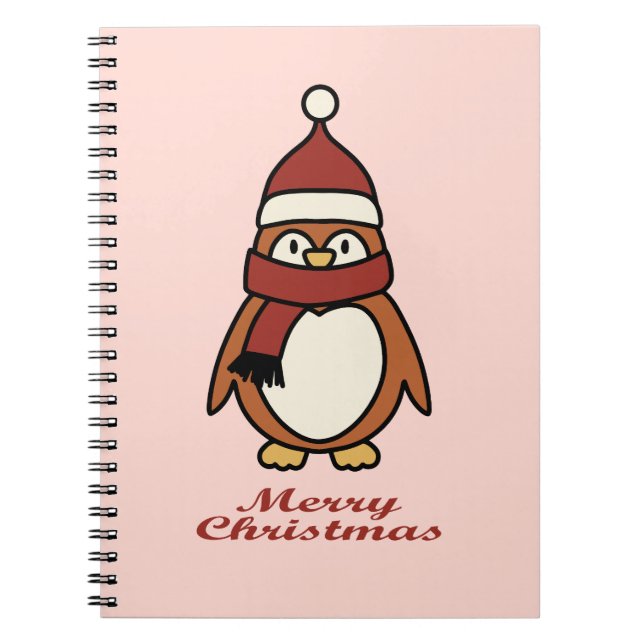 merry christmas cute penguin notebook (Front)