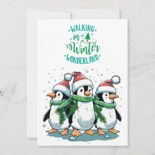 Merry Christmas Cute Penguins Holiday Card