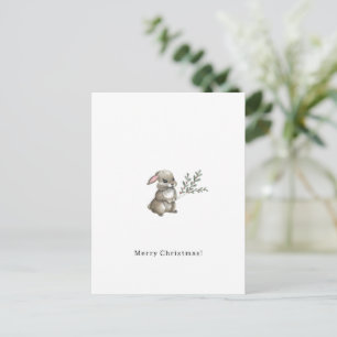 Merry Christmas Cute Rabbit Postcard