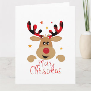 Merry Christmas Cute Reindeer Card