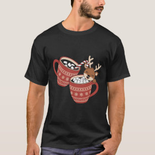 Merry Christmas Cute Reindeer Family Xmas Coffee T-Shirt