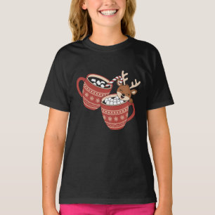 Merry Christmas Cute Reindeer Family Xmas Coffee  T-Shirt
