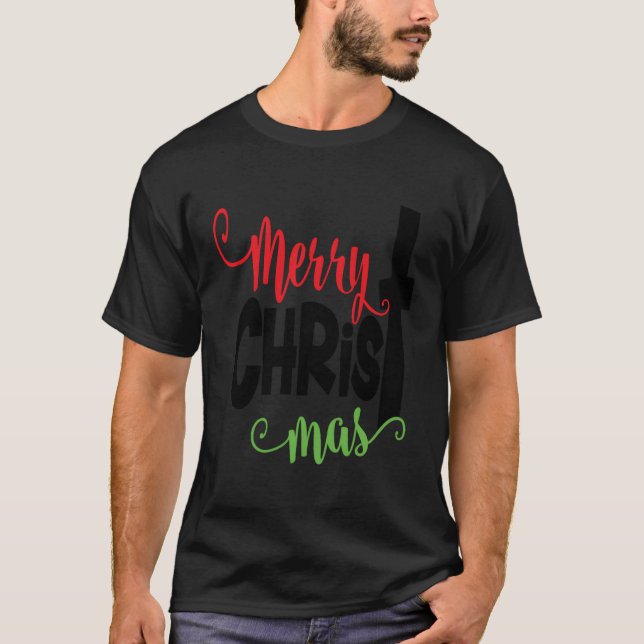 Merry Christmas Cute Religious Jesus Christian Quo T-Shirt (Front)