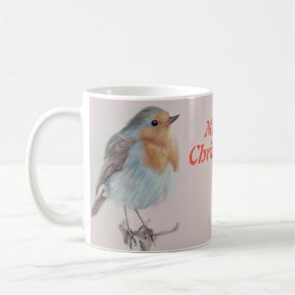 "merry Christmas" cute Robin Coffee Mug