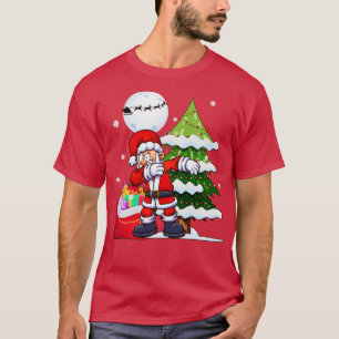 Merry Christmas Cute Santa Dabbing Christmas Tree T-Shirt