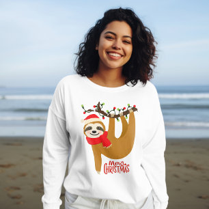Merry Christmas Cute Sloth Lover Holiday Gift T-Shirt