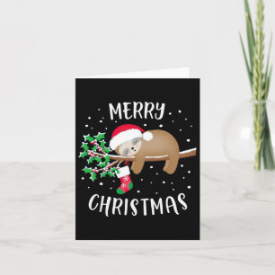 Merry Christmas Cute Sloth Xmas Outfit Matching Fa Card