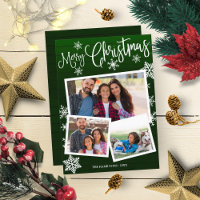 Merry Christmas Cute Snowflake Rustic 3 Photos