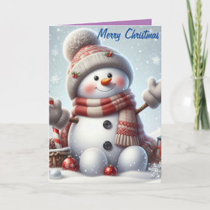 Merry Christmas Cute snowman4  Card