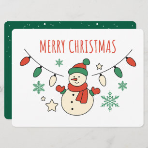 Merry Christmas, Cute Snowman, Christmas Lights