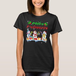 Merry Christmas Cute Three Snowmans ASL Sign Langu T-Shirt