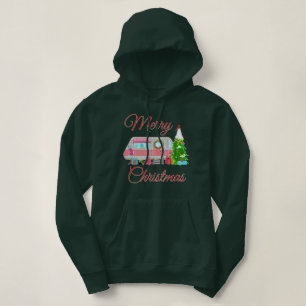 Merry Christmas Cute Vintage Camper Trailer Sweats Hoodie