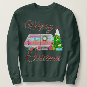 Merry Christmas Cute Vintage Camper Trailer Sweats Sweatshirt