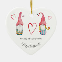 Merry Christmas Cute Winter Gnomes In Love