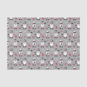 MERRY CHRISTMAS Cute Winter Holly Gnomes Tissue Paper