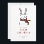 Merry Christmas. Cute winter rabbit. Funny animal Holiday Card<br><div class="desc">Funny Christmas card with cute white rabbit. Contact me,  please,  if you need additional items.</div>