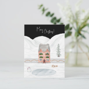 Merry Christmas Cute Winter Scene Snow Card