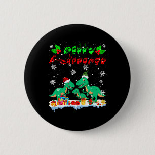 Merry Christmas Cute Xmas T-rex Asl Sign Language  6 Cm Round Badge