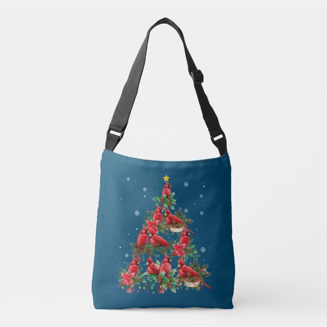 Merry Christmas Cutest Cardinal Bird Lovers Xmas Crossbody Bag (Front)