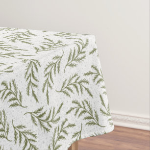 Merry Christmas Cypress & Snowfall Pattern Holiday Tablecloth