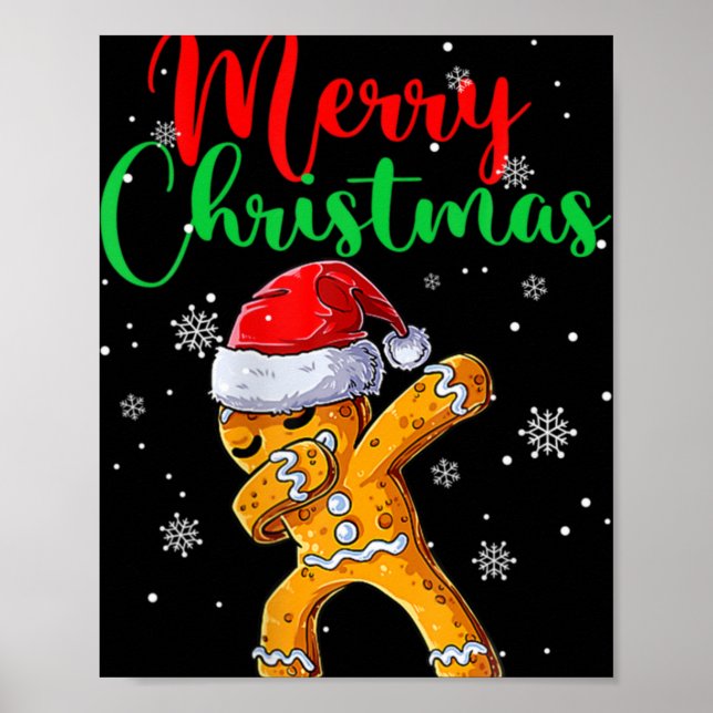 Merry Christmas Dab Gingerbread Xmas Christmas Coo Poster (Front)