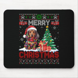 Merry Christmas Dachshund Dog Lover Family Ugly Xm Mouse Pad