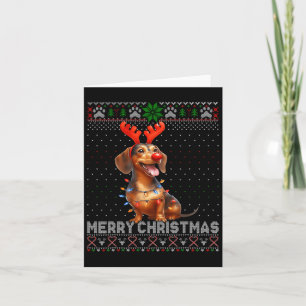 Merry Christmas Dachshund Dog Lover Ugly Christmas Card