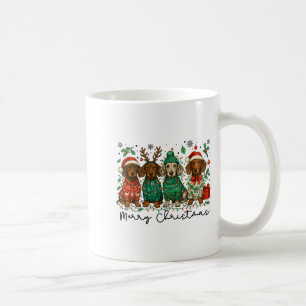Merry Christmas Dachshund Dog Retro Xmas Puppy Men Coffee Mug