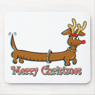 Merry Christmas Dachshund Mouse Pad