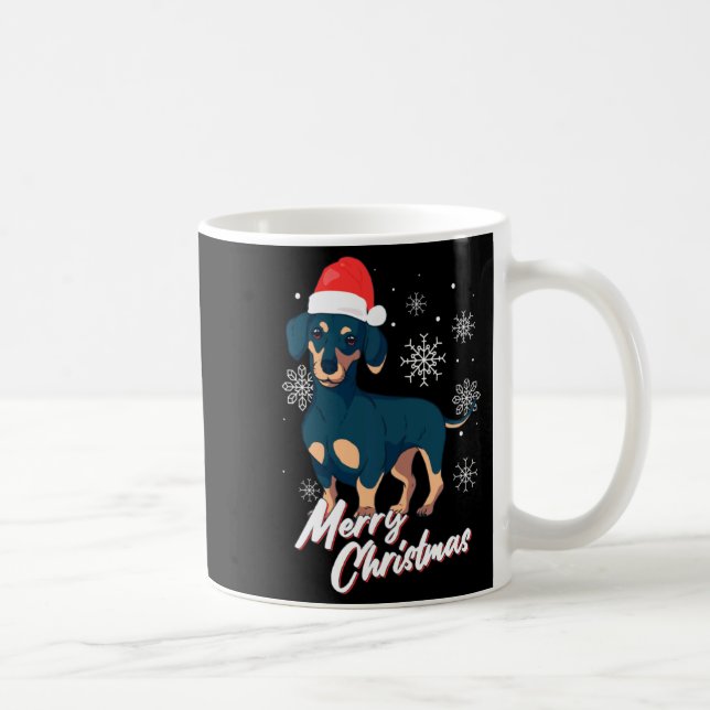 Merry Christmas Dachshund Santa Claus Xmas New Yea Coffee Mug (Right)