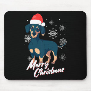 Merry Christmas Dachshund Santa Claus Xmas New Yea Mouse Pad