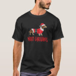 Merry Christmas Dachshund Santa Doxie Puppy Dog Ow T-Shirt<br><div class="desc">Merry Christmas Dachshund Santa Doxie Puppy Dog Owner</div>
