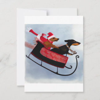 Merry Christmas Dachshund Sleigh Card
