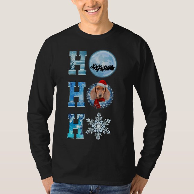 Merry Christmas Dachshund Snow Merry Christmas Orn T-Shirt (Front)
