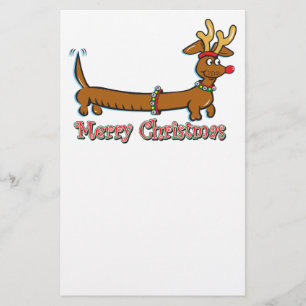 Merry Christmas Dachshund Stationery