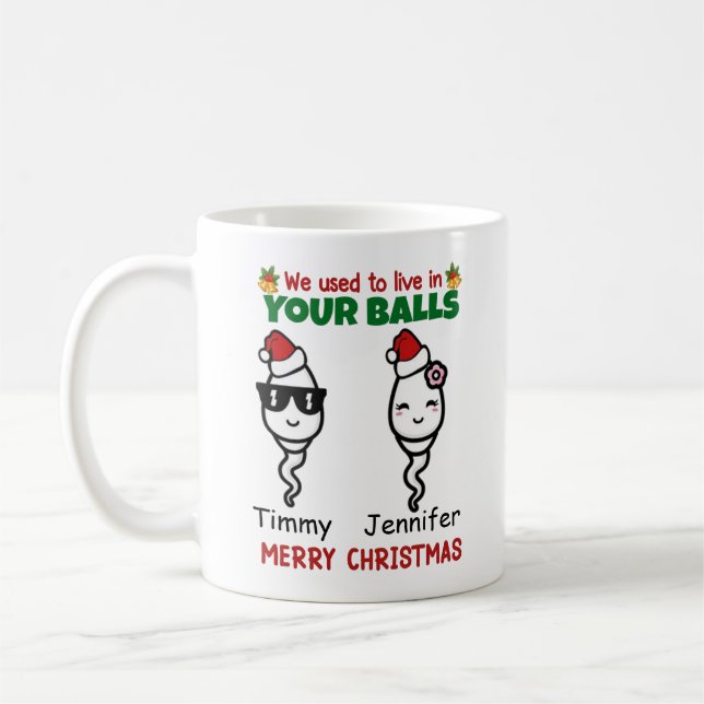 Merry Christmas dad 2 kids Coffee Mug (Left)
