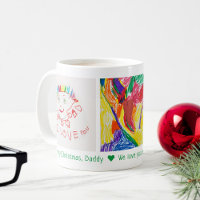 Merry Christmas Dad 3 Photo Custom Kid's Art