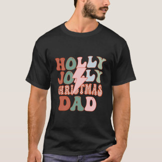 Merry Christmas Dad Daddy Retro Xmas Party Family  T-Shirt