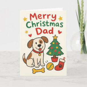 Merry Christmas Dad From The Dog Card