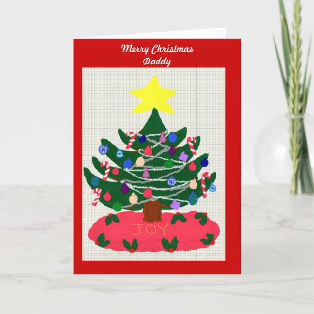 Merry Christmas Daddy Christmas Tree Holiday Card (Front)