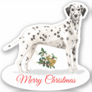 Merry Christmas Dalmatian Custom-Cut Vinyl