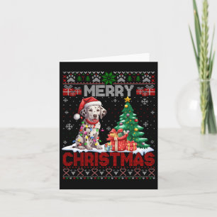 Merry Christmas Dalmatian Dog Lover Family Ugly Xm Card