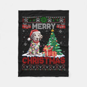 Merry Christmas Dalmatian Dog Lover Family Ugly Xm Fleece Blanket