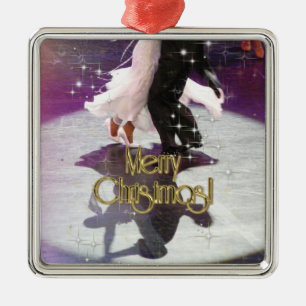 Merry Christmas Dancers Metal Tree Decoration