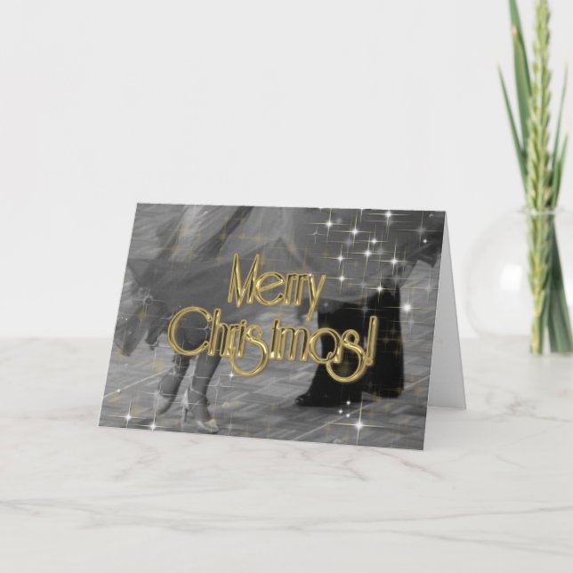 Merry Christmas Dancers PERSONALIZED Holiday Card (Front)