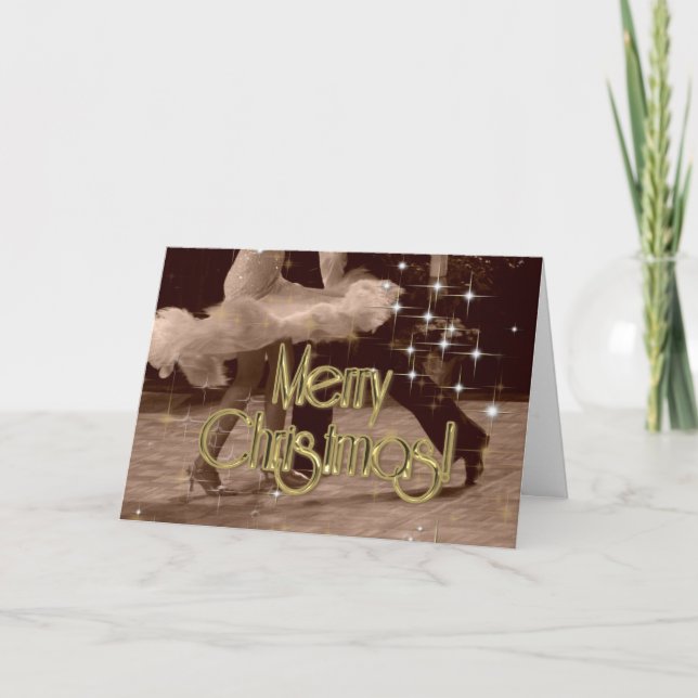 Merry Christmas Dancers PERSONALIZED Holiday Card (Front)