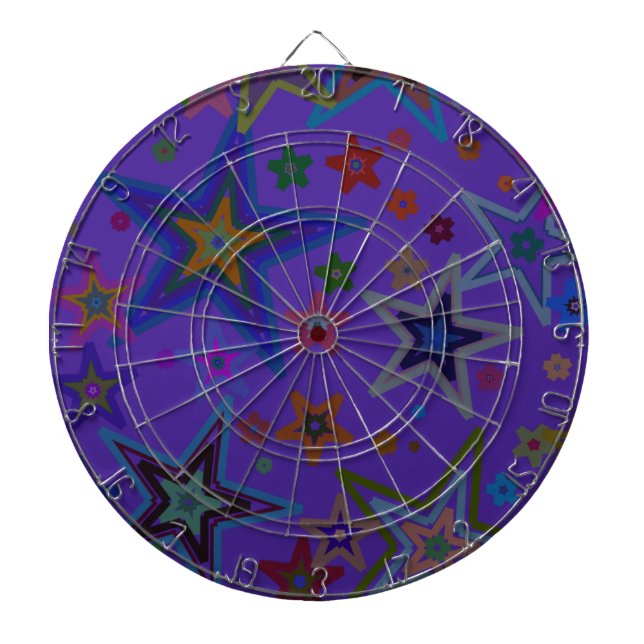 Merry Christmas Dark Purple, Stars Heaven Star Dartboard (Front)