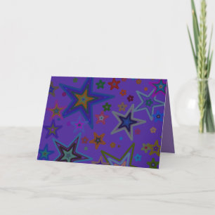 Merry Christmas Dark Purple, Stars Heaven Star Holiday Card