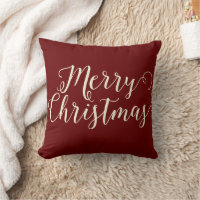 Merry Christmas Dark Red Beige Christmas