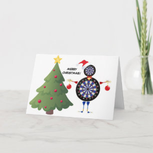 Merry Christmas Dart Player Holiday Card
